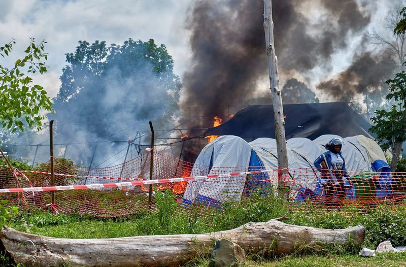 Protesters burn Ebola treatment center in eastern DR Congo