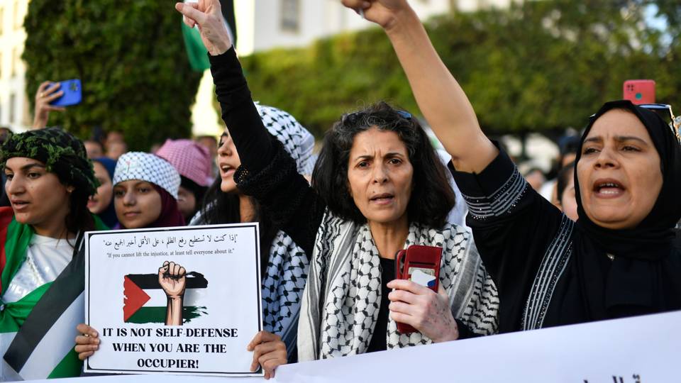 Moroccans protest against Western backing for Israel