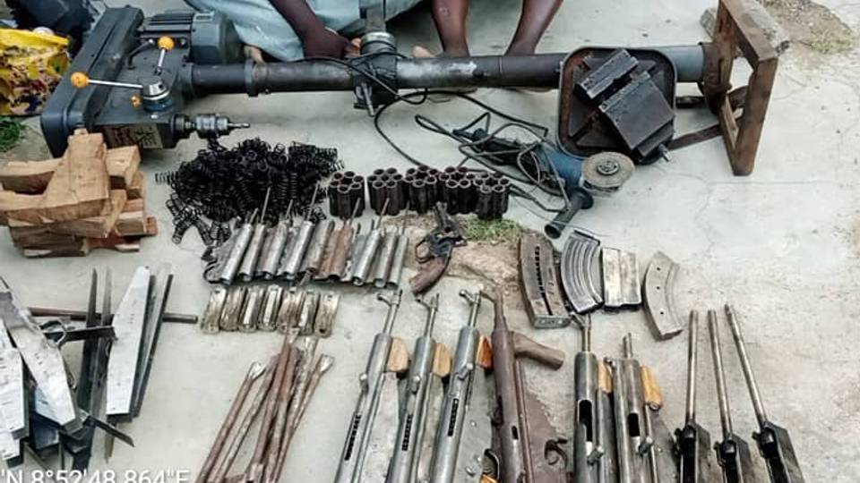 Nigerian military discovers illegal arms factory