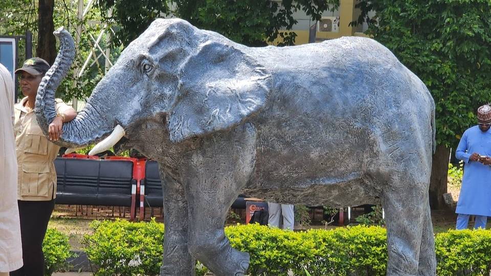 Nigeria unveils elephant sculpture to highlight poaching