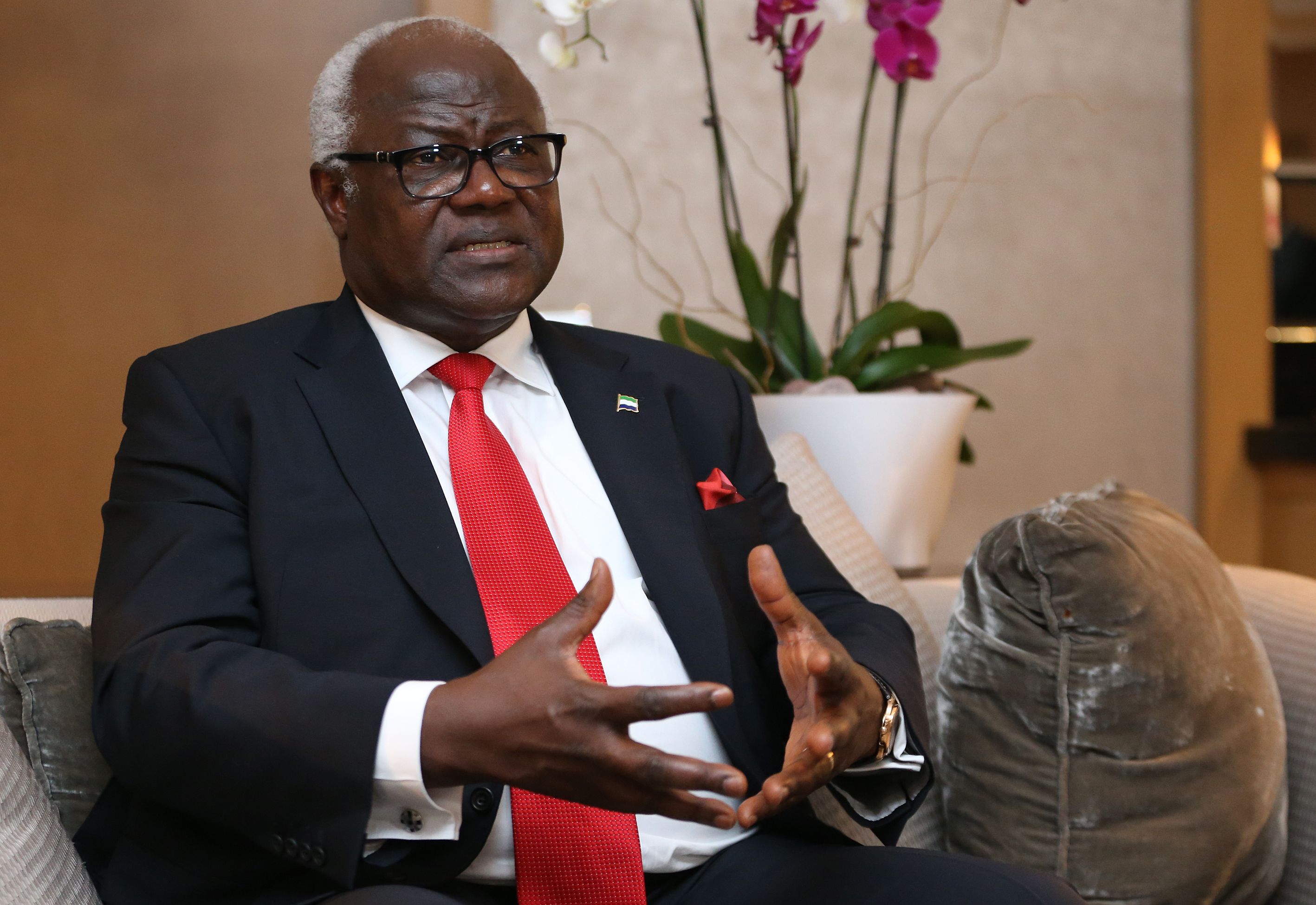 Sierra Leone ex-president Koroma returns home after treason case dropped
