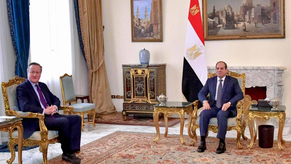 UK's Cameron calls for Gaza ceasefire during Egypt trip