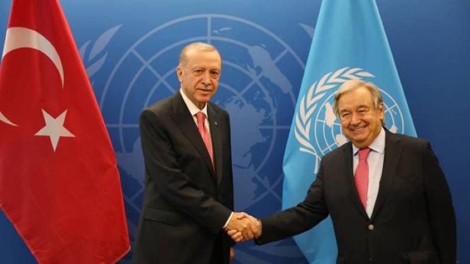 Turkish President talks with Guterres, remarks Israel's 'flagrant' disregard for law