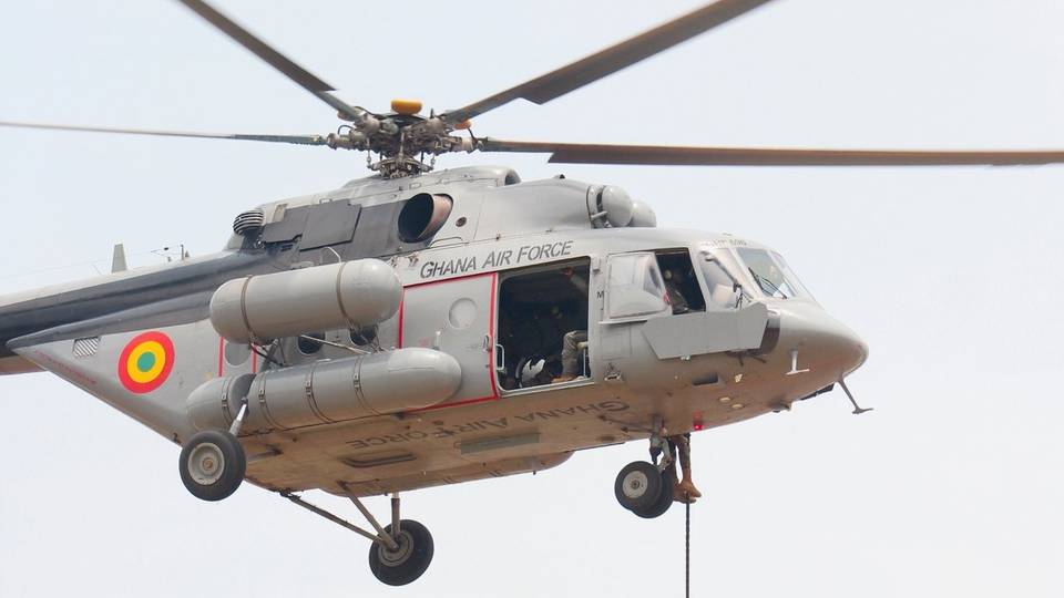 Ghana Air Force helicopter crash-lands with scores on board