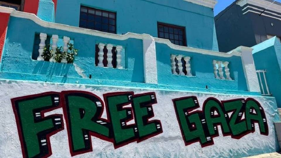 Zanen jikin bango don nuna goyon baya ga Falasdinu a garin Bo-Kaap na Afirka ta Kudu