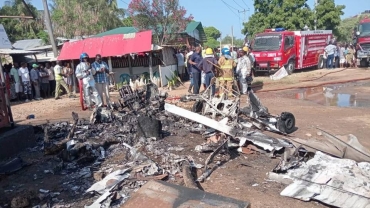 Plane crashes and bursts into flames on Kenyan highway