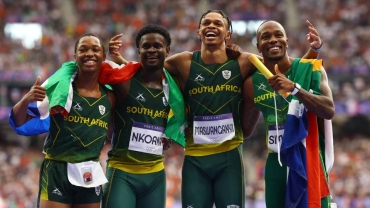 South Africa wins men's 4x100m relay silver in an African record