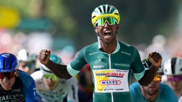 Eritrean cyclist Girmay wins another Tour de France stage