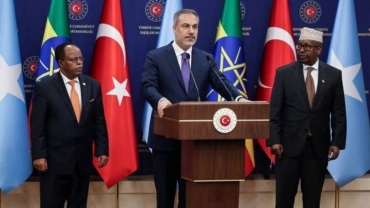 Turkish foreign minister receives Ethiopian, Somali counterparts in Ankara