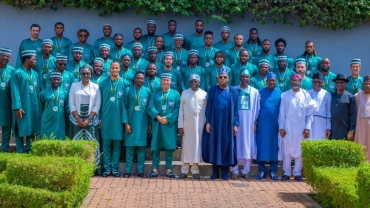 Nigeria's president gifts Super Eagles players land, flats after finals defeat