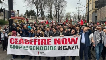Thousands of Istanbulites protest Israeli onslaught on Gaza
