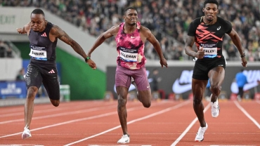 South Africa's Simbine beats ex-world champions to win 100m title